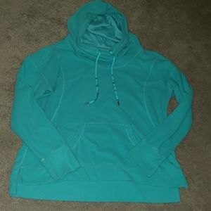 Cowl neck fleece hoodie